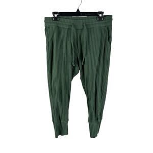 Kate Quinn Women's Green Ribbed Jogger Pants Size Large